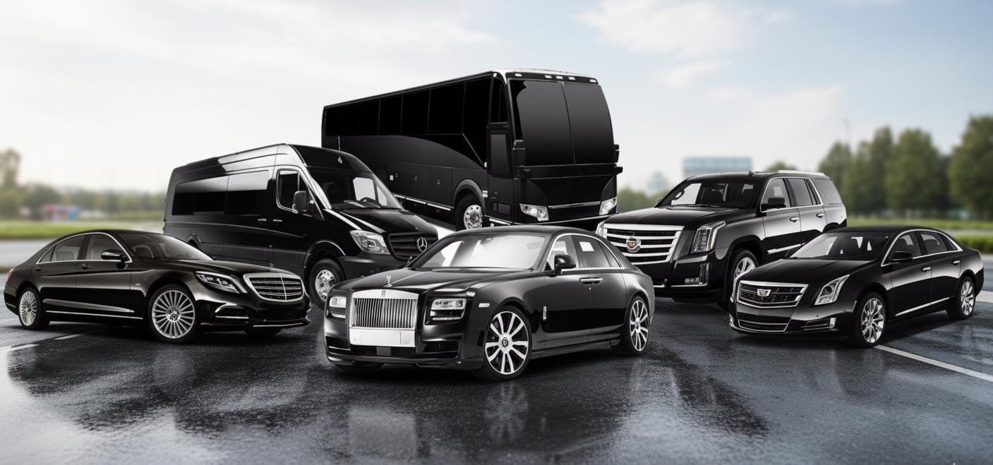 Professional chauffeur driving a black luxury sedan in Vaughan